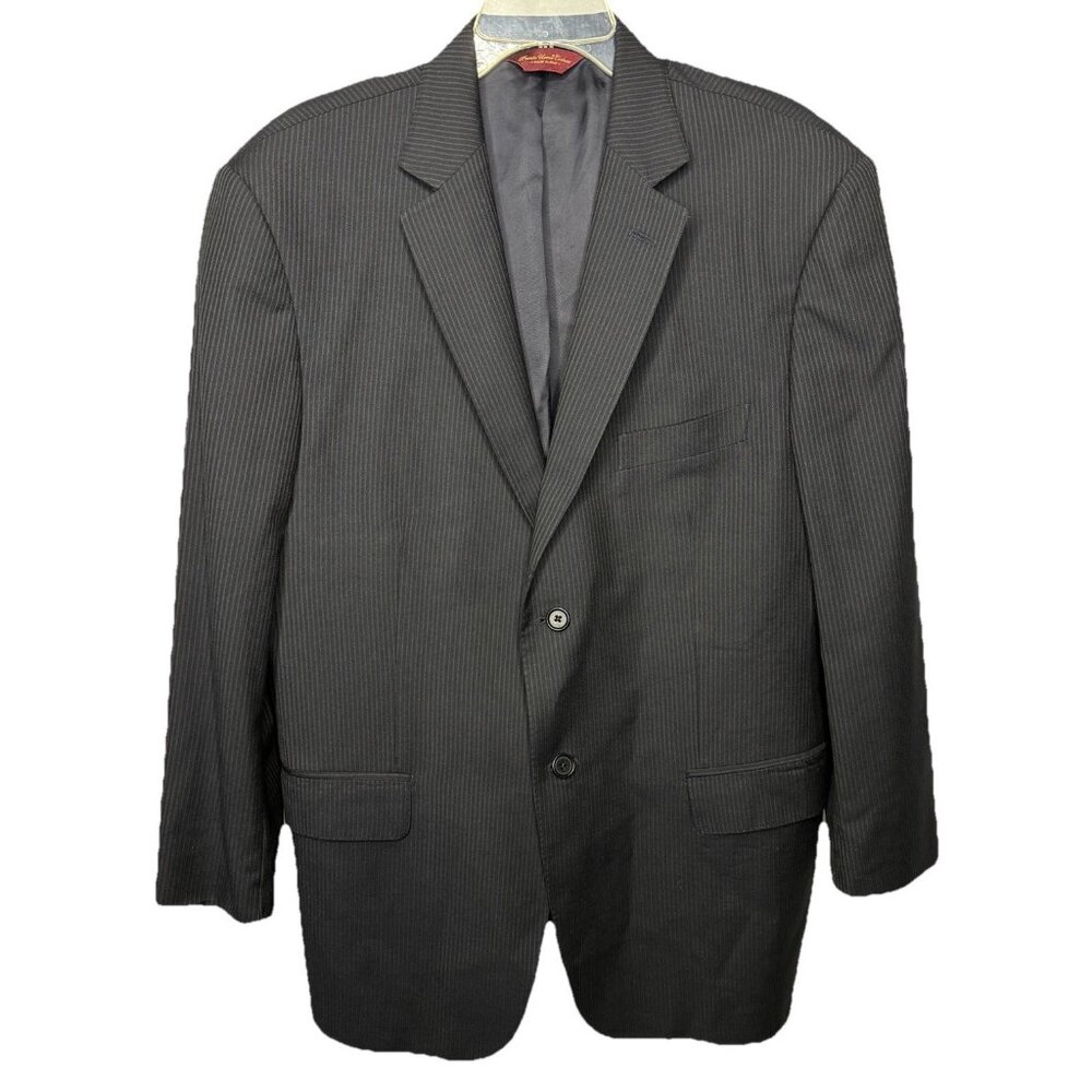 Pronto Uomo‎ Couture Blazer Men's 44R Black Pinstripe Wool Italy Classic Fit
